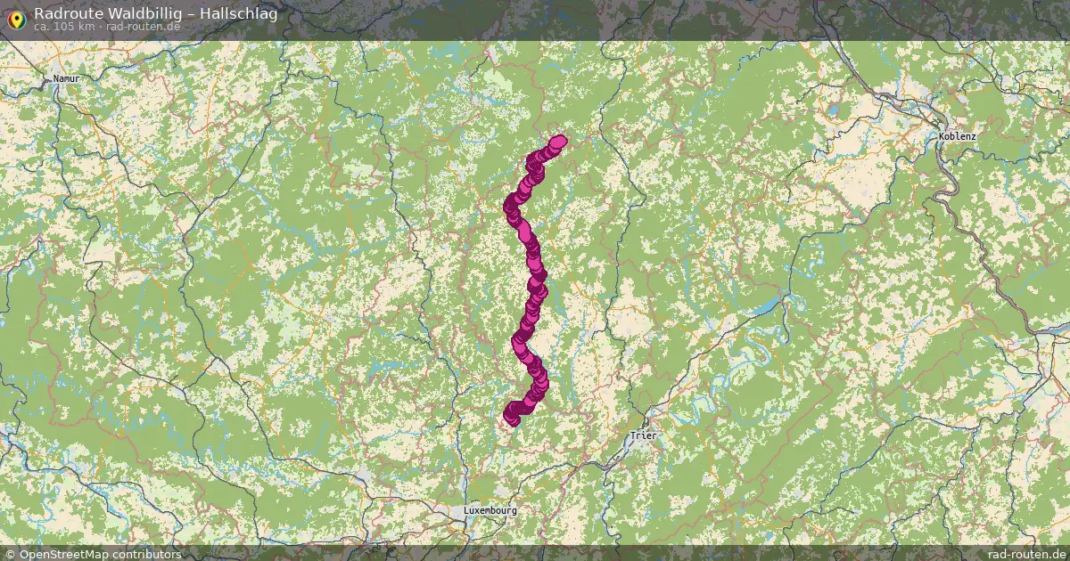 Fahrradroute Waldbillig – Hallschlag