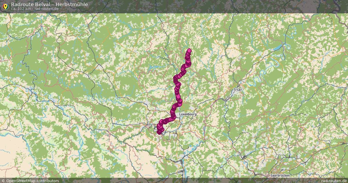 Fahrradroute Belval – Herbstmühle