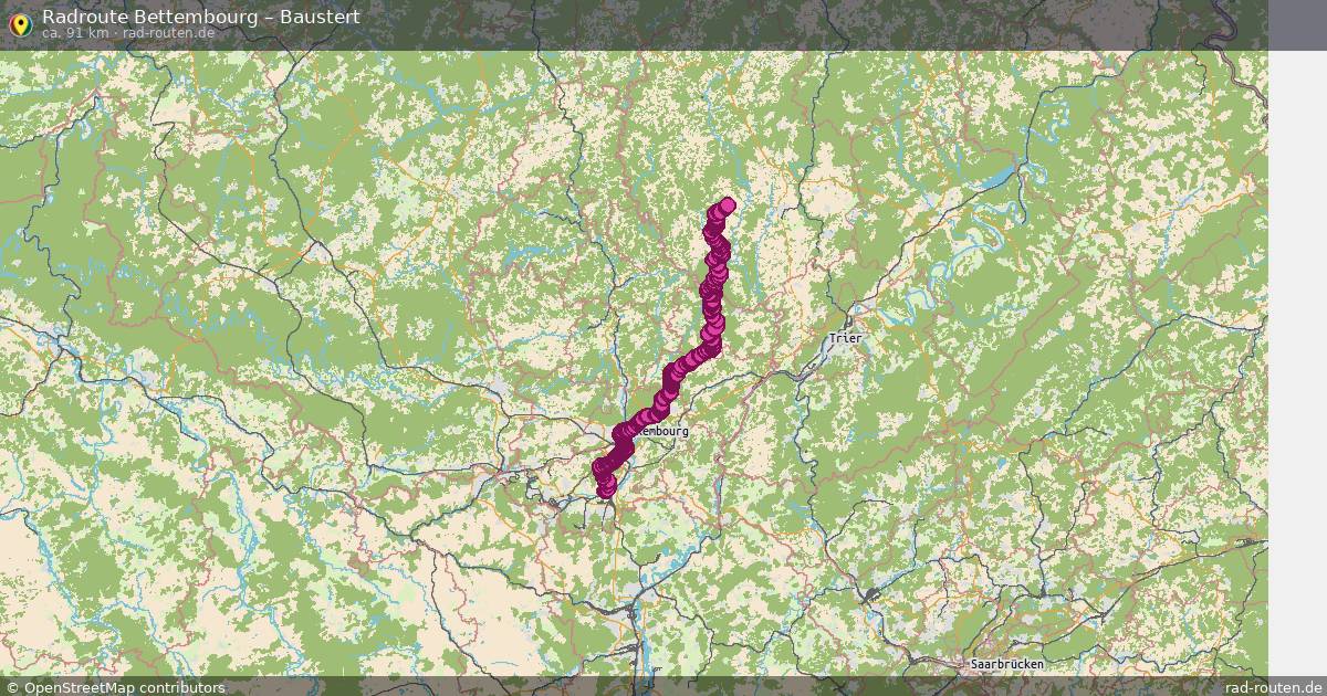 Fahrradroute Bettembourg – Baustert