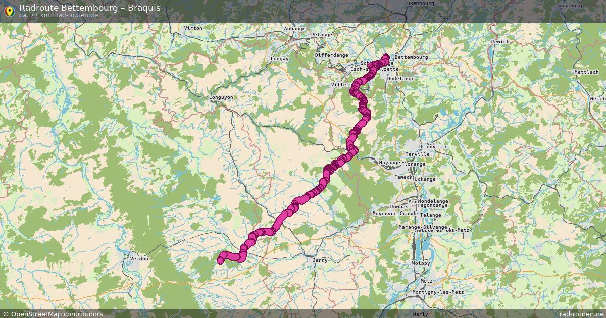 Fahrradroute Bettembourg – Braquis