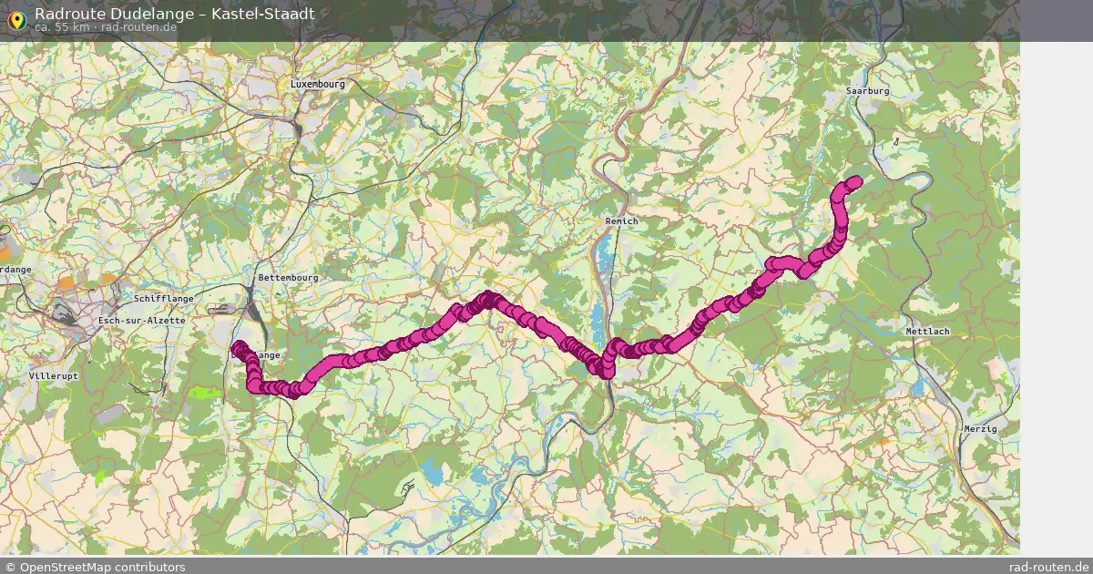Fahrradroute Dudelange – Kastel-Staadt