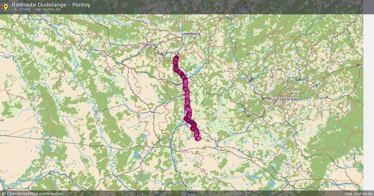 Fahrradroute Dudelange – Pontoy
