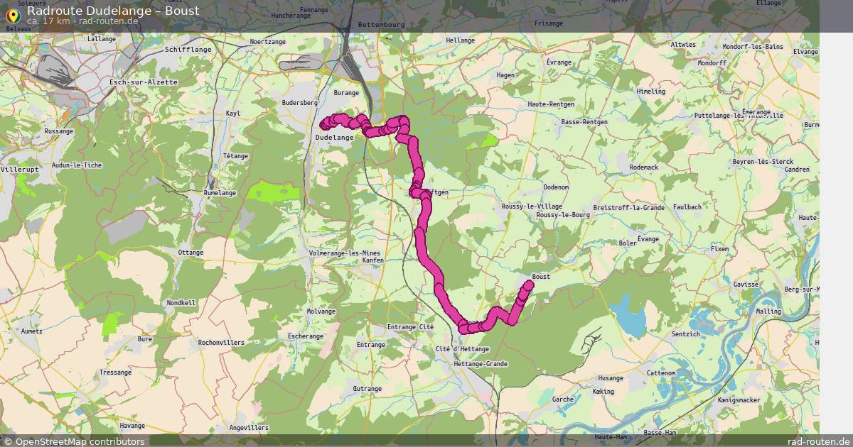 Fahrradroute Dudelange – Boust
