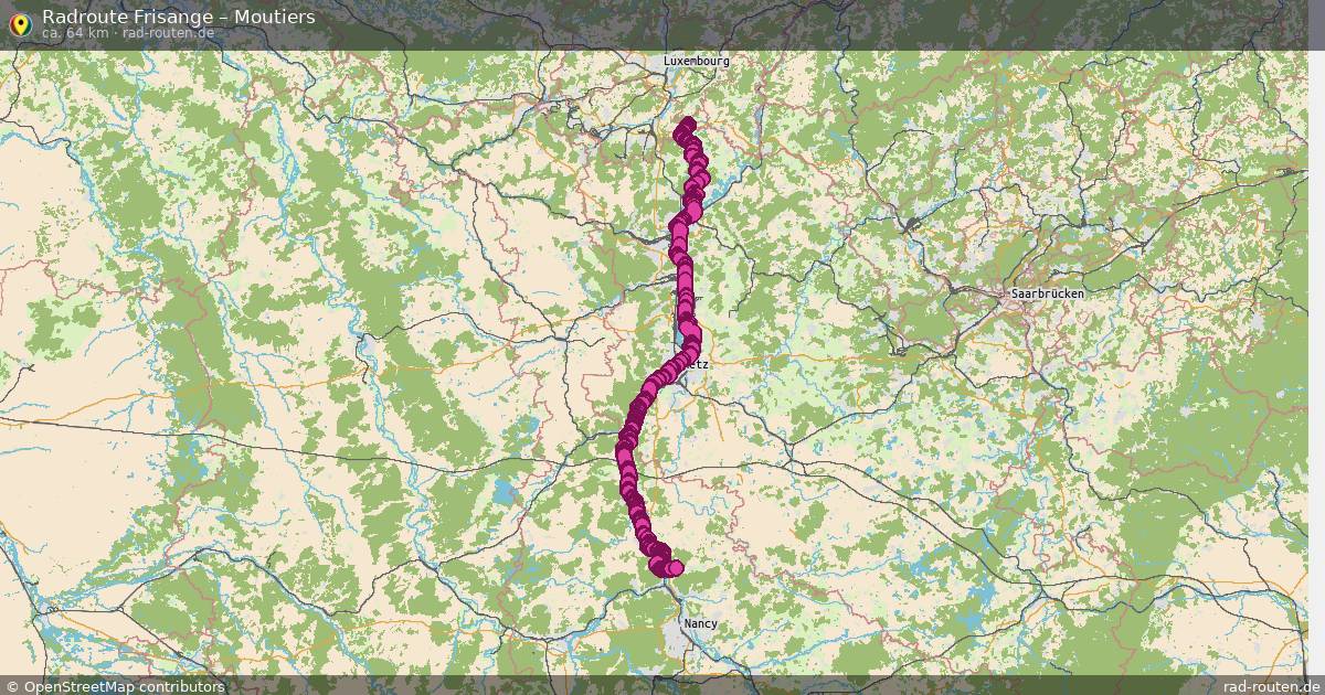 Fahrradroute Frisange – Moutiers