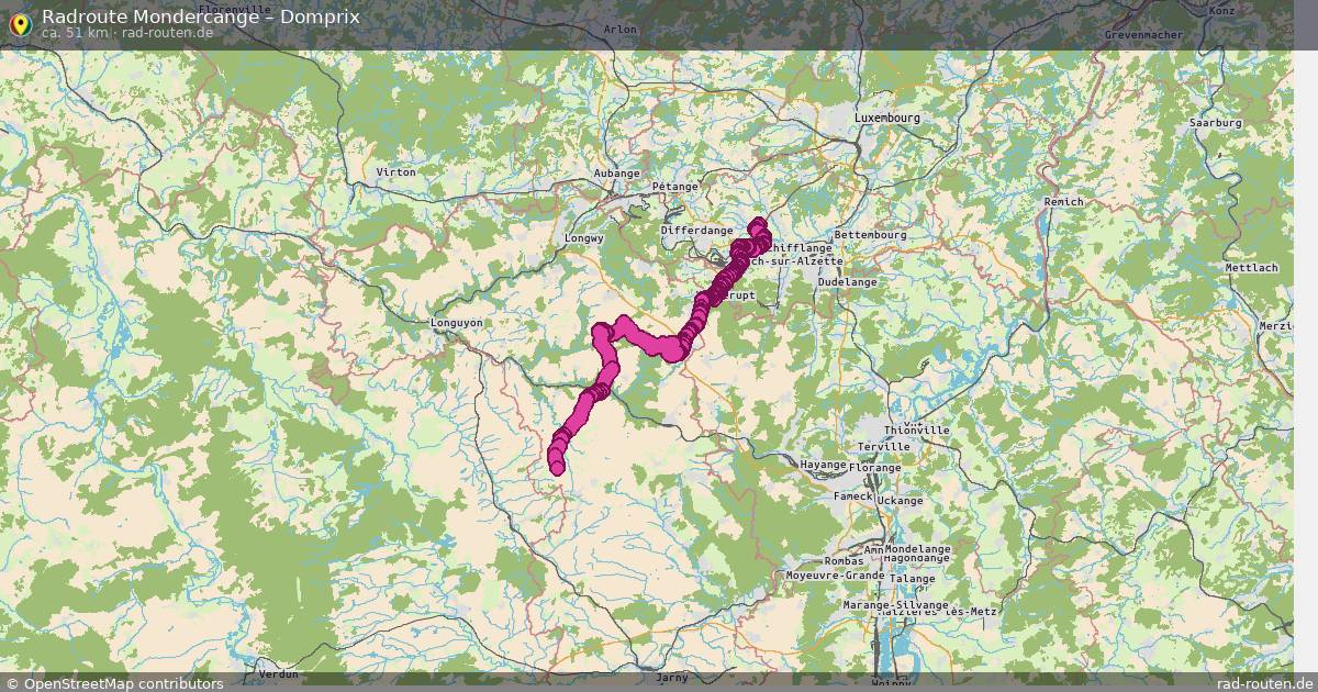 Fahrradroute Mondercange – Domprix