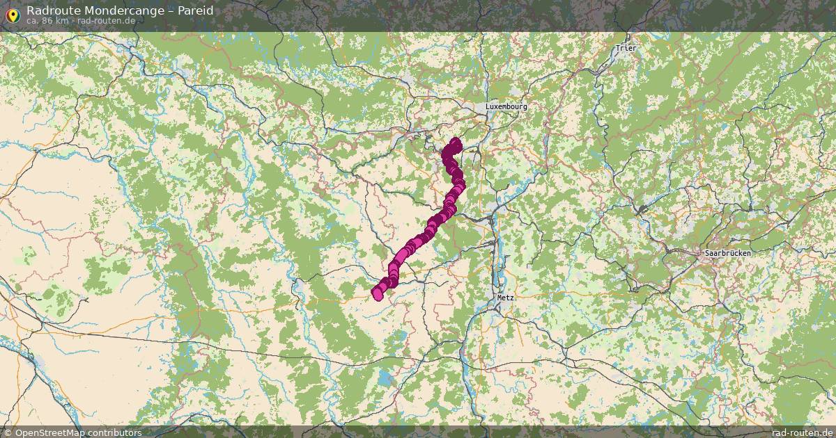 Fahrradroute Mondercange – Pareid