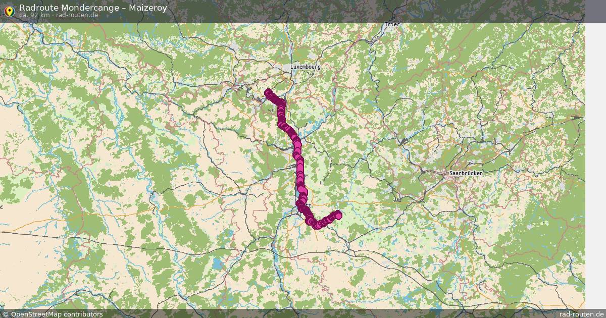 Fahrradroute Mondercange – Maizeroy