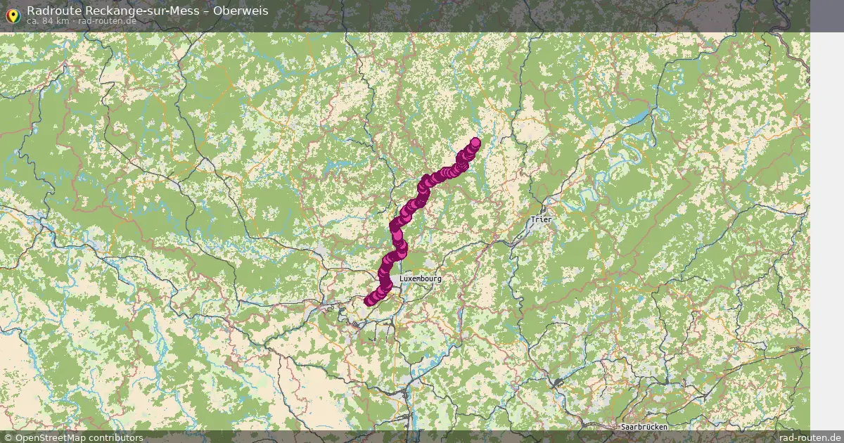 Fahrradroute Reckange-Sur-Mess – Oberweis