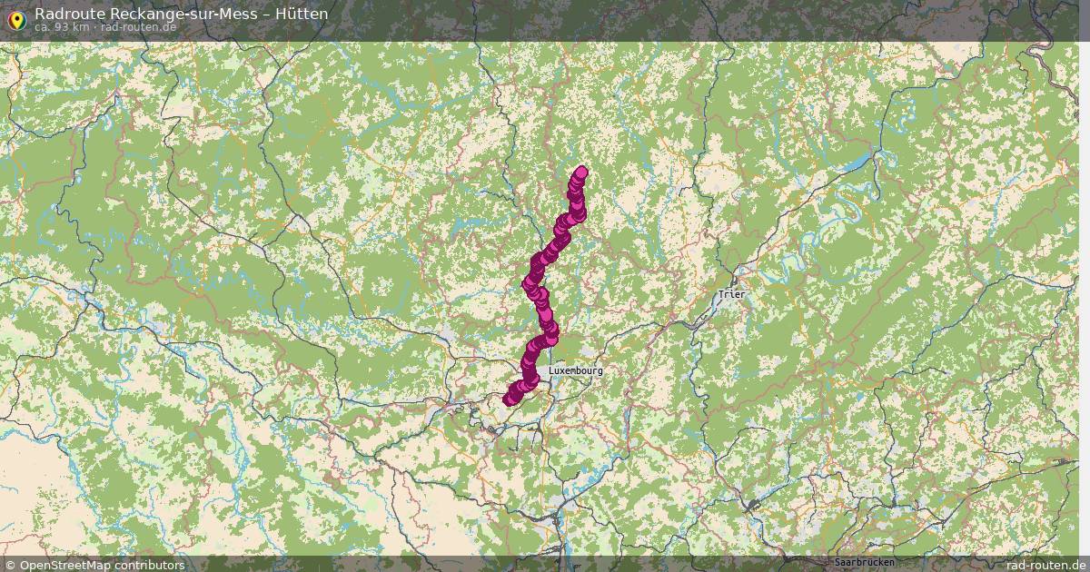 Fahrradroute Reckange-Sur-Mess – Hütten