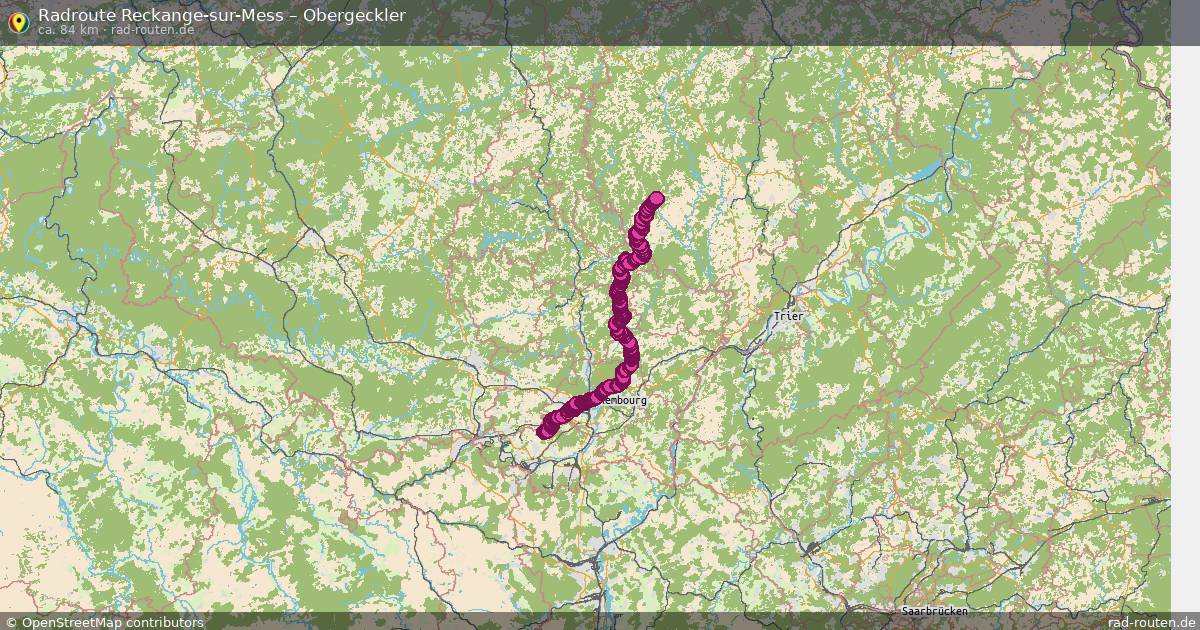 Fahrradroute Reckange-Sur-Mess – Obergeckler