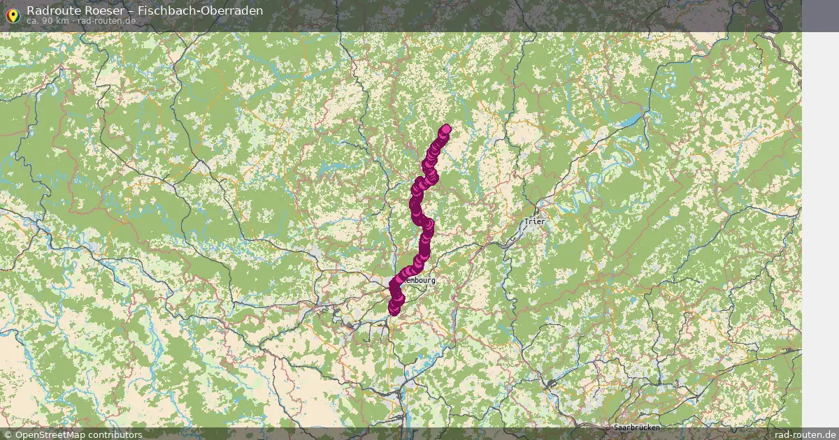 Fahrradroute Roeser – Fischbach-Oberraden