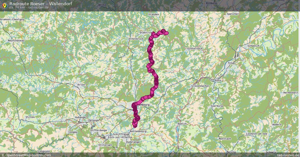 Fahrradroute Roeser – Wallendorf