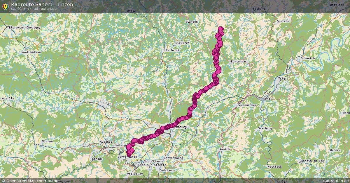 Fahrradroute Sanem – Enzen