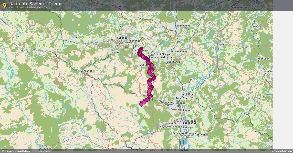 Fahrradroute Sanem – Trieux