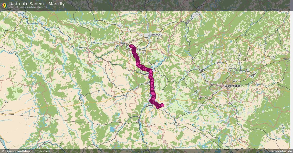 Fahrradroute Sanem – Marsilly