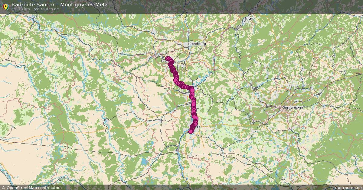 Fahrradroute Sanem – Montigny-Lès-Metz