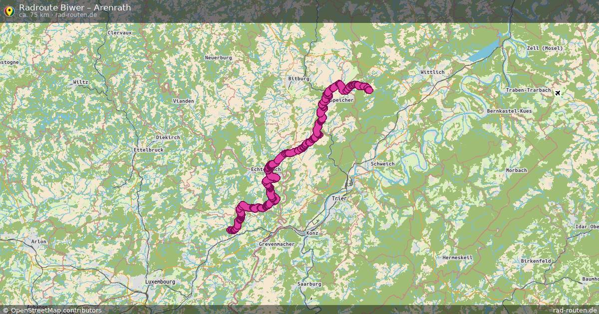 Fahrradroute Biwer – Arenrath