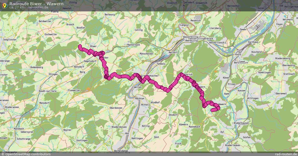 Fahrradroute Biwer – Wawern
