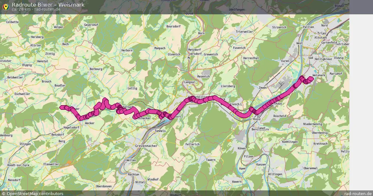 Fahrradroute Biwer – Weismark