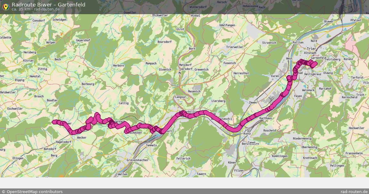 Fahrradroute Biwer – Gartenfeld