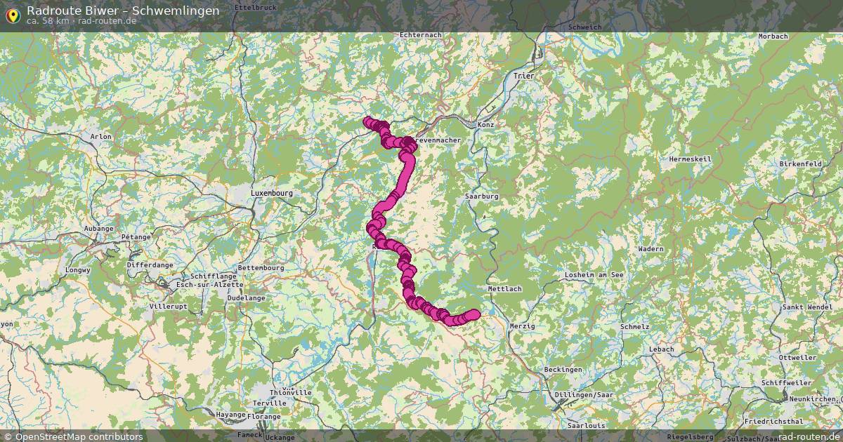 Fahrradroute Biwer – Schwemlingen