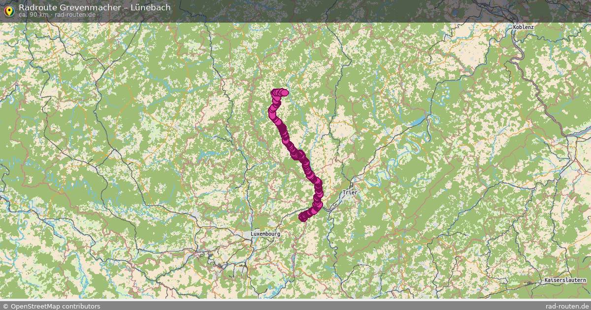 Fahrradroute Grevenmacher – Lünebach