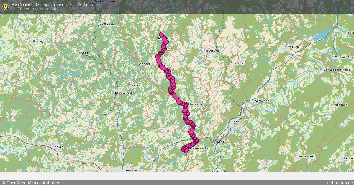 Fahrradroute Grevenmacher – Scheuern