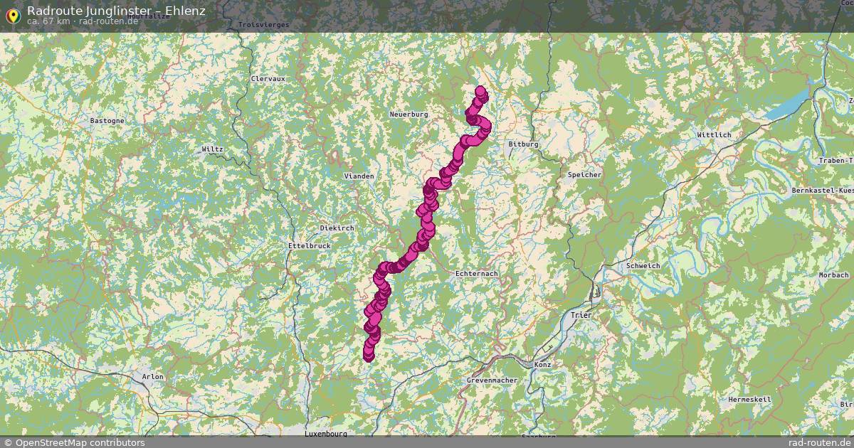 Fahrradroute Junglinster – Ehlenz