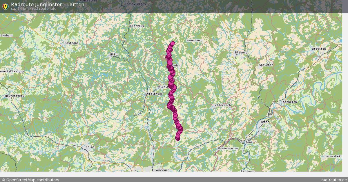 Fahrradroute Junglinster – Hütten