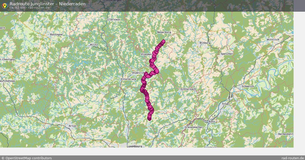 Fahrradroute Junglinster – Niederraden