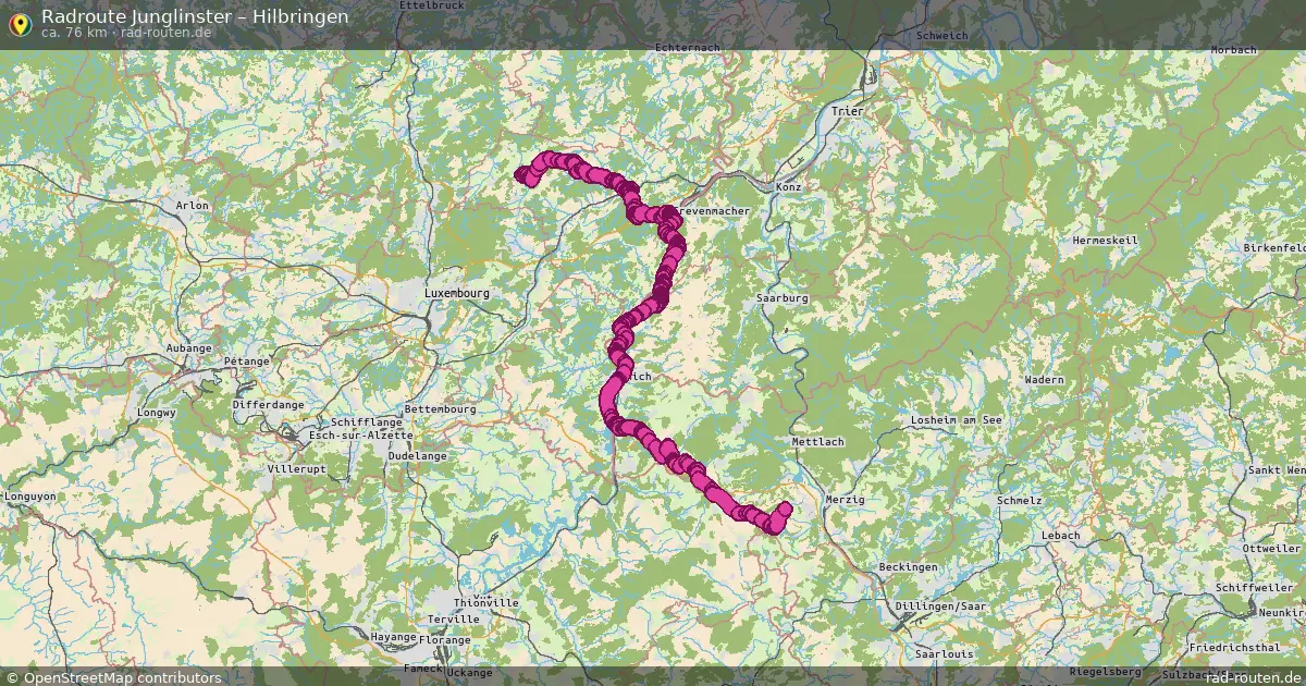 Fahrradroute Junglinster – Hilbringen