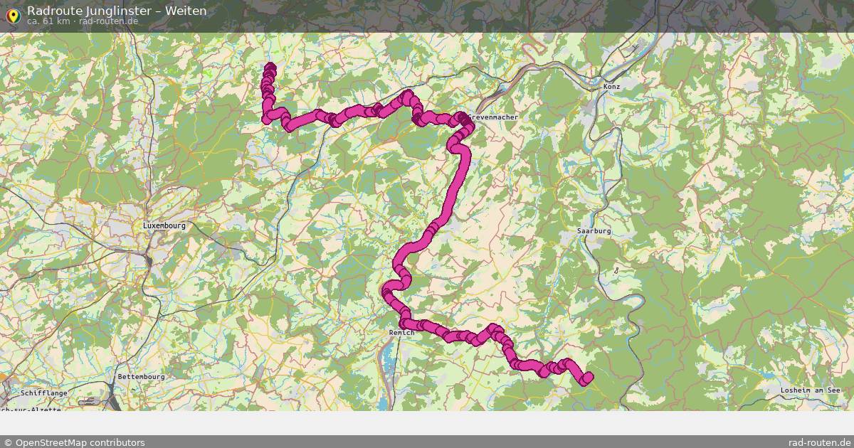 Fahrradroute Junglinster – Weiten