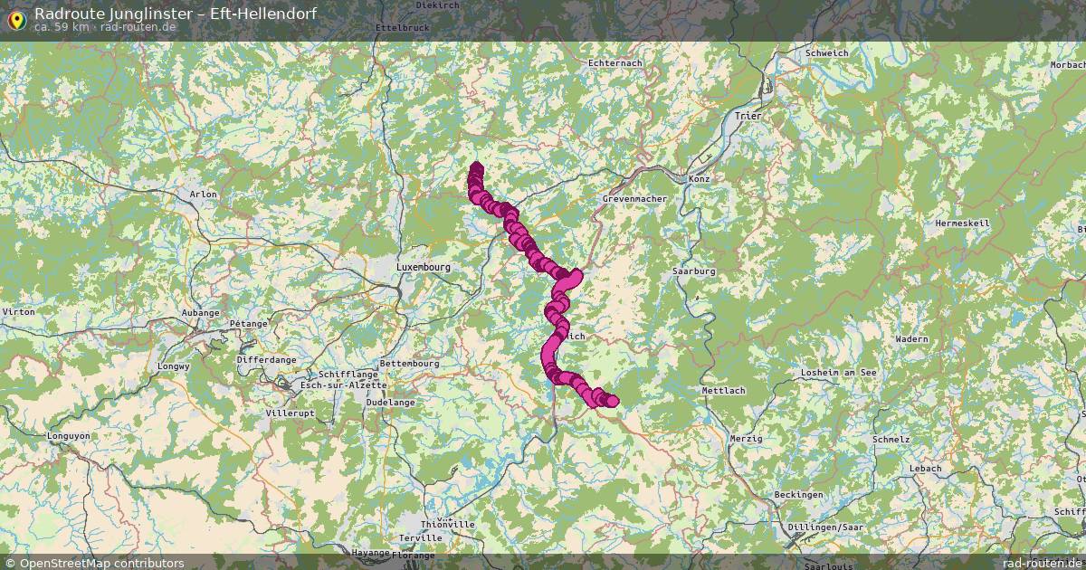 Fahrradroute Junglinster – Eft-Hellendorf
