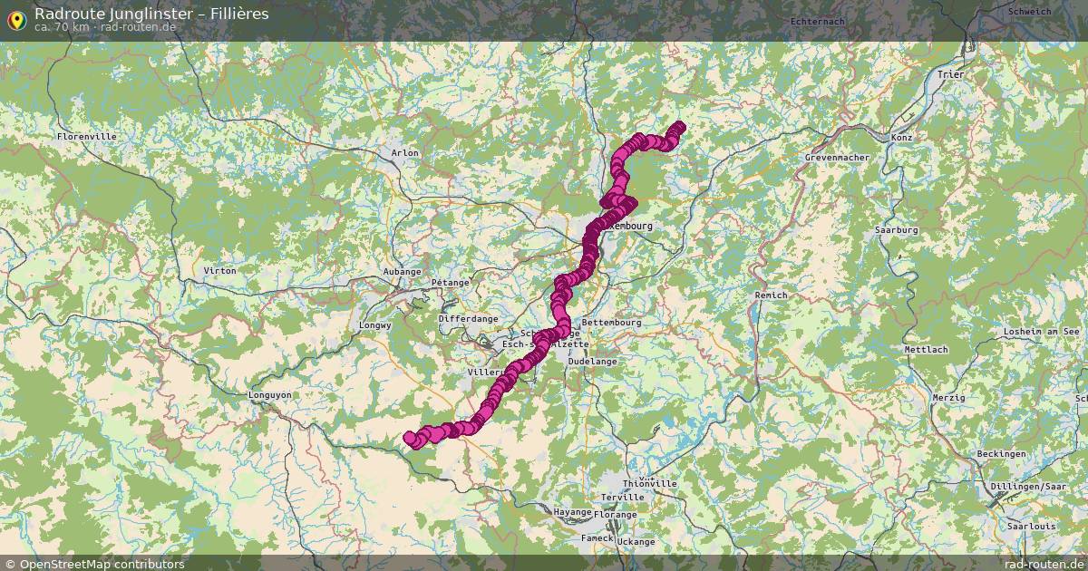 Fahrradroute Junglinster – Fillières