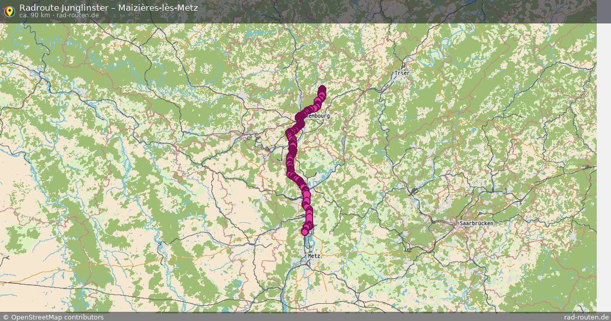 Fahrradroute Junglinster – Maizières-Lès-Metz