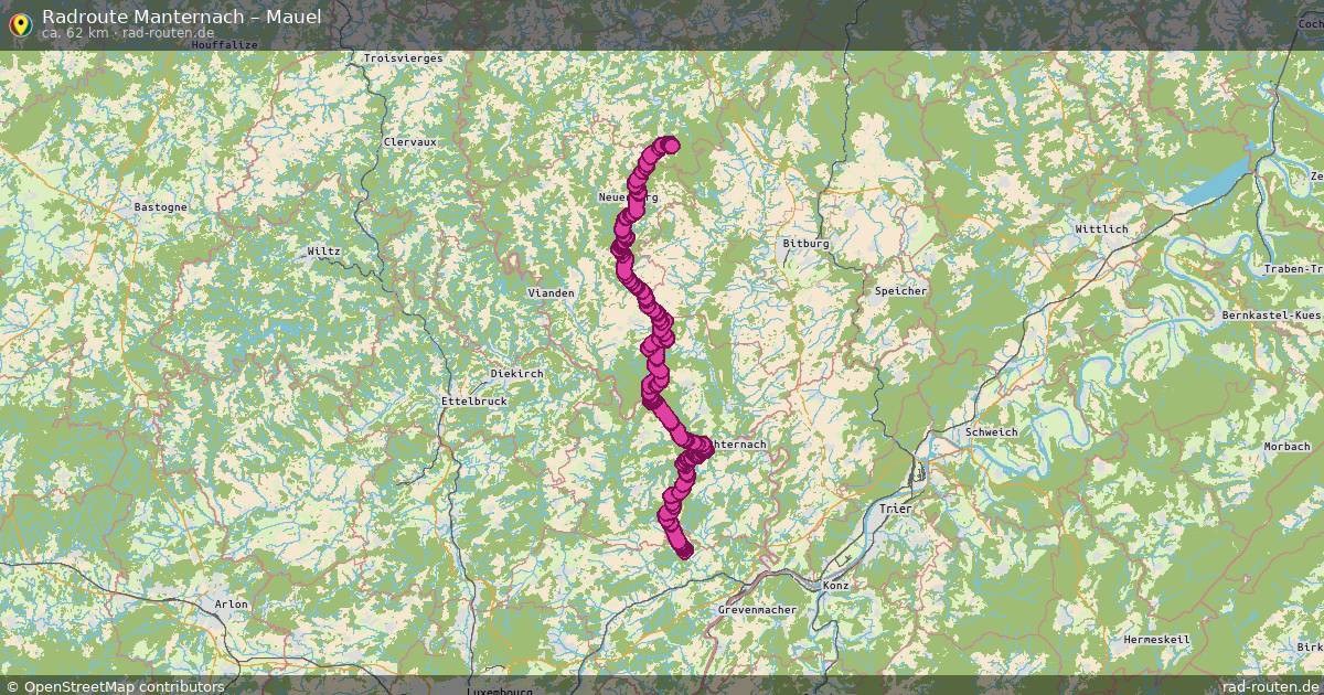 Fahrradroute Manternach – Mauel