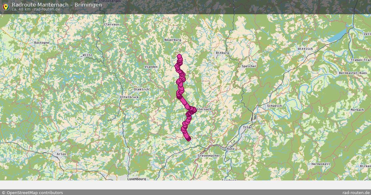 Fahrradroute Manternach – Brimingen