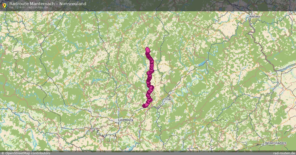 Fahrradroute Manternach – Nimsreuland