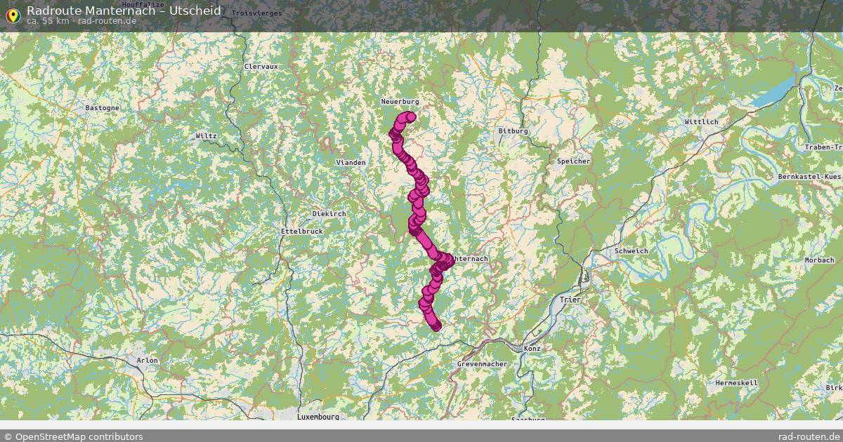 Fahrradroute Manternach – Utscheid
