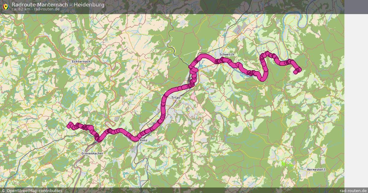 Fahrradroute Manternach – Heidenburg