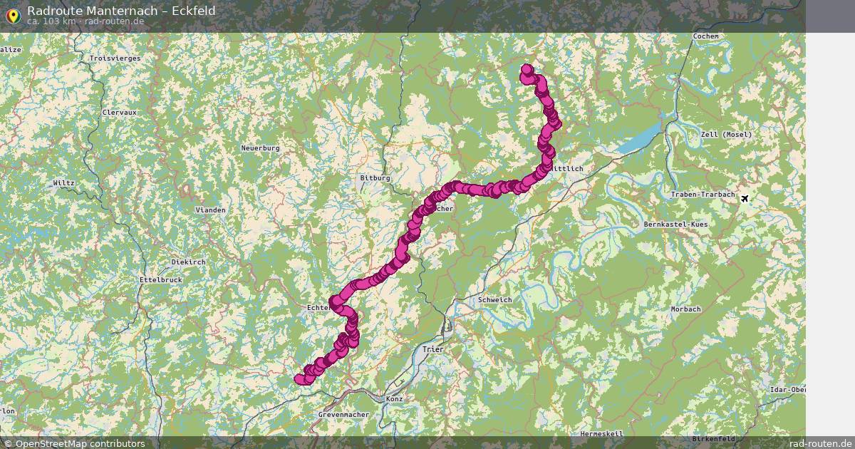 Fahrradroute Manternach – Eckfeld