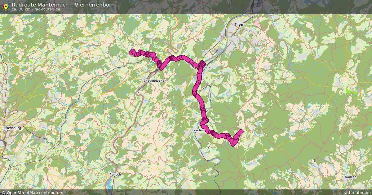 Fahrradroute Manternach – Vierherrenborn