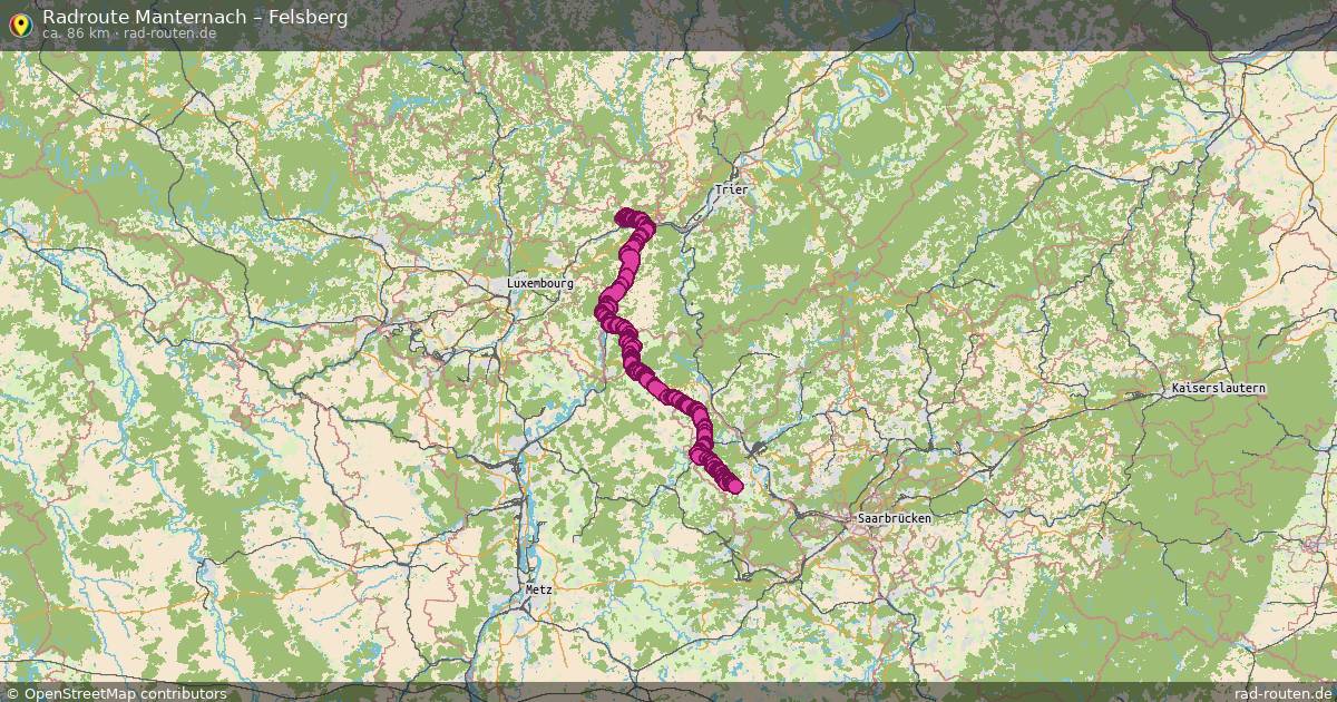 Fahrradroute Manternach – Felsberg