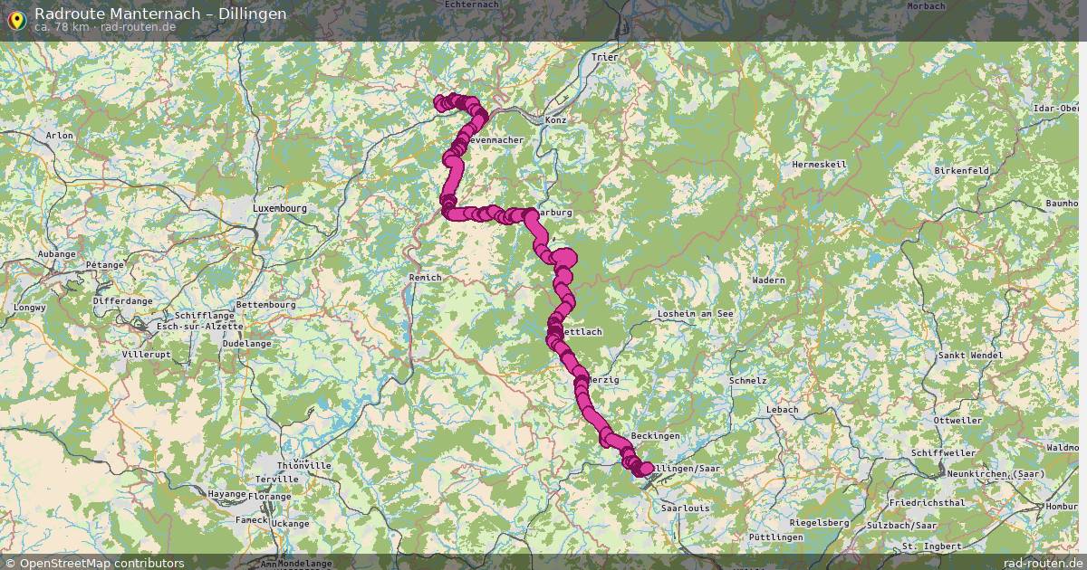 Fahrradroute Manternach – Dillingen