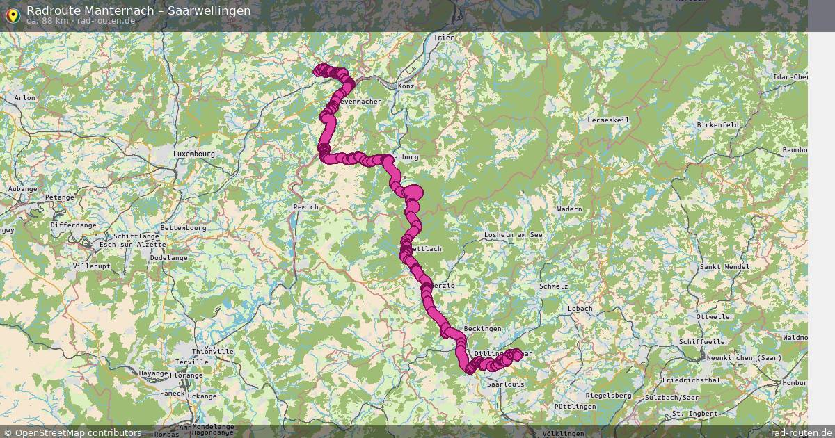 Fahrradroute Manternach – Saarwellingen