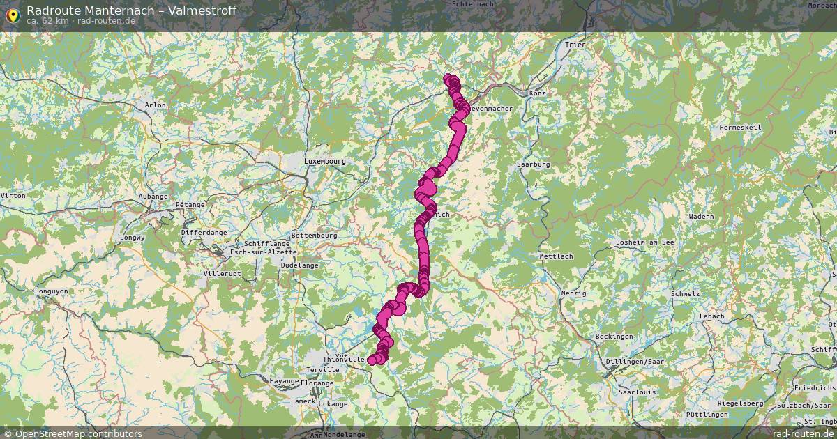 Fahrradroute Manternach – Valmestroff