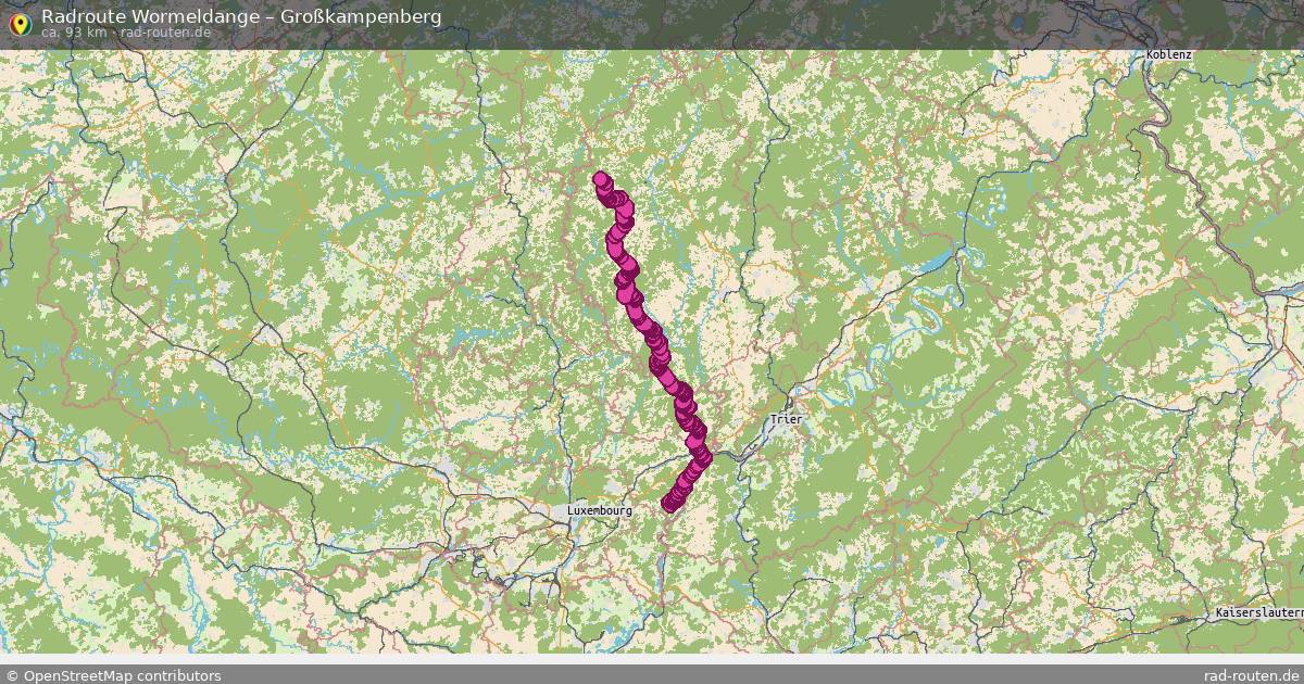 Fahrradroute Wormeldange – Großkampenberg