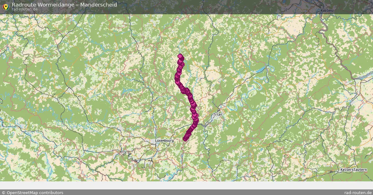 Fahrradroute Wormeldange – Manderscheid