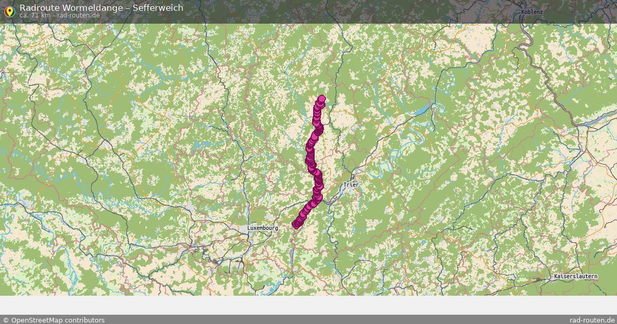 Fahrradroute Wormeldange – Sefferweich