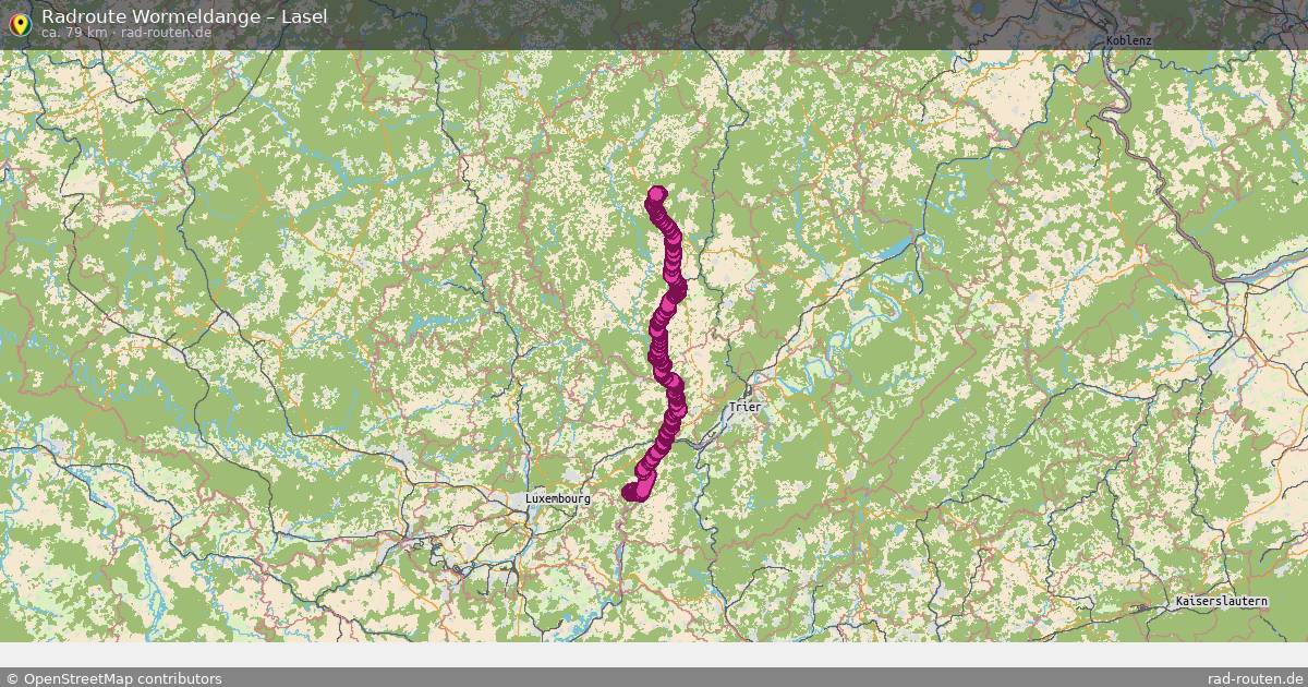 Fahrradroute Wormeldange – Lasel